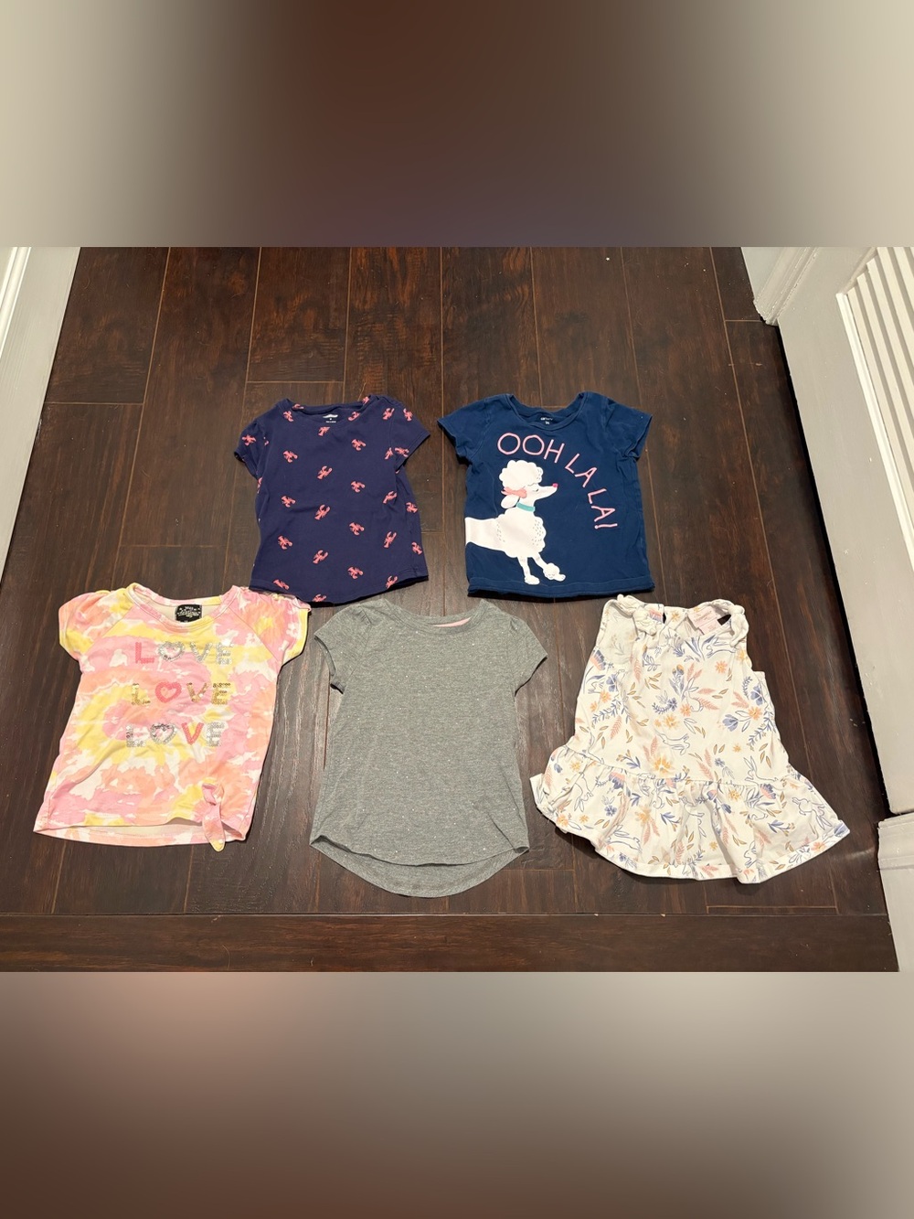 Girls 3T Tops Bundle Lot of 5 Old Navy Carter’s Cat & Jack Floral Poodle